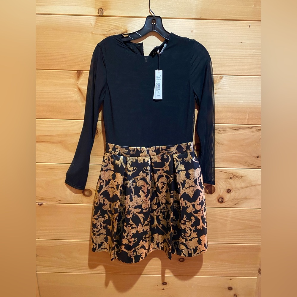 Long sheer sleeved mini dress